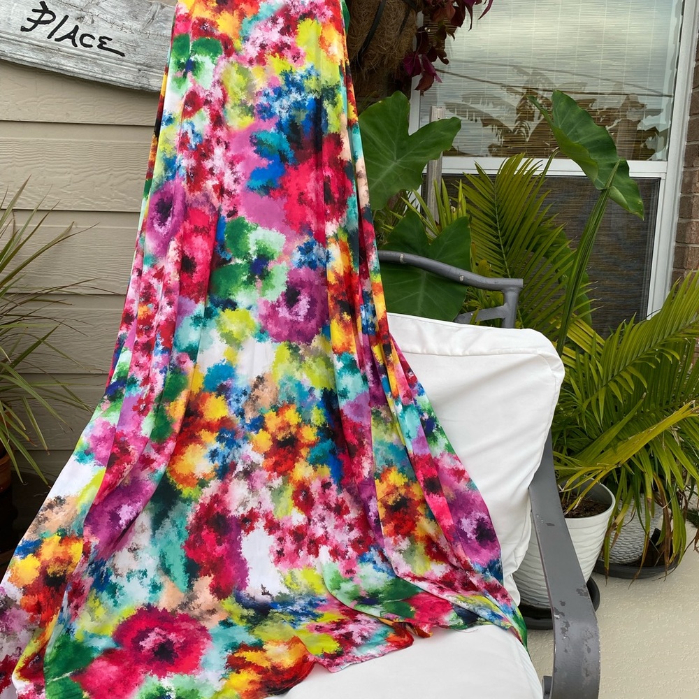 Nicole Miller Pink and Multicolor Floral Dress